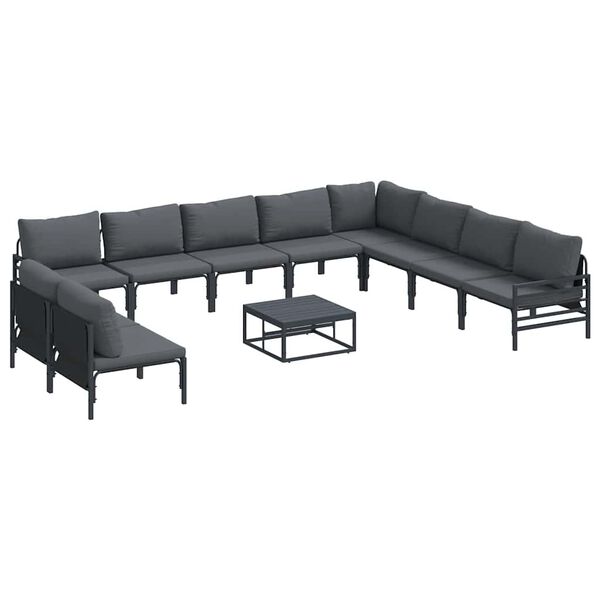 vidaXL Garden Sofa Set Anthracite Steel