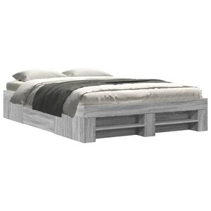 vidaXL Bed Frame without Mattress Grey Sonoma 120x200 cm Engineered Wood