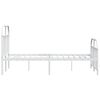vidaXL Metal Bed Frame without Mattress with Footboard White 120x190cm