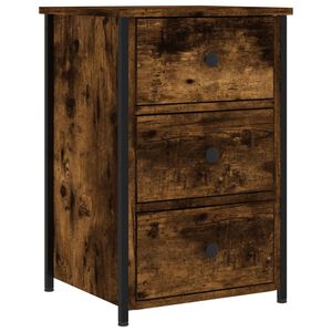 vidaXL Bedside Cabinet Smoked Oak 40x36x60 cm Engineered Wood