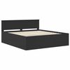 vidaXL Bed Frame with Headboard Black 200 x 200 cm Engineered Wood