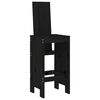 vidaXL 7 Piece Garden Bar Set Black Solid Wood Pine