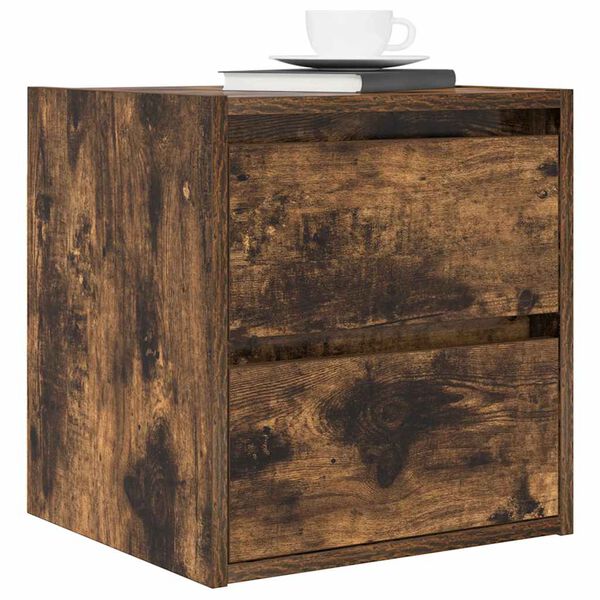 vidaXL Wall-mounted Bedside Cabinets 2 pcs Smoked Oak 38x34x40 cm