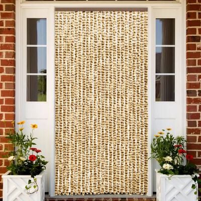 vidaXL Insect Curtain Beige and Brown 100x220 cm Chenille