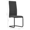 vidaXL Cantilever Dining Chairs 2 pcs Dark Grey Fabric