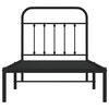 vidaXL Metal Bed Frame without Mattress with Headboard Black 90x190cm