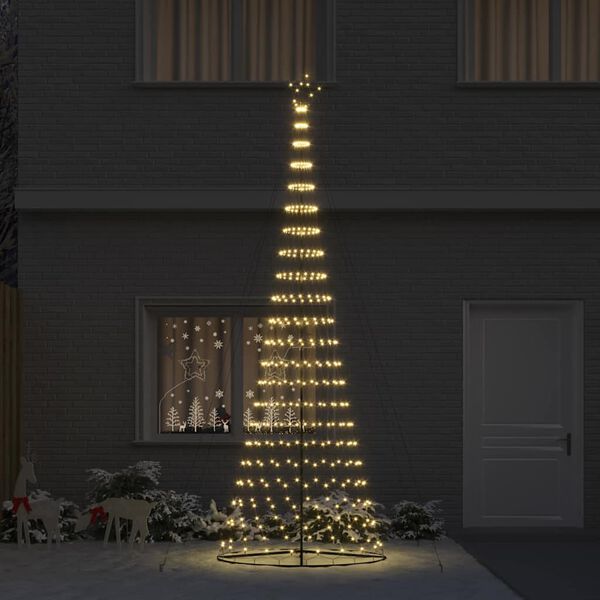 vidaXL LED Christmas Tree Warm White 138.5 x 138.5 x 399 cm Metal