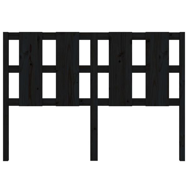 vidaXL Bed Headboard Black 125.5x4x100 cm Solid Wood Pine