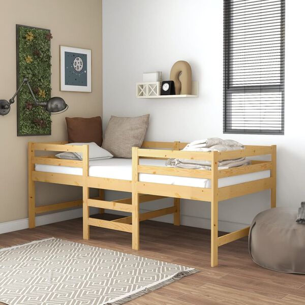 vidaXL Mid-high Bed without Mattress Solid Wood Pine 90x200cm