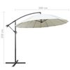 vidaXL Hanging Garden Parasol White 3 m Aluminium Pole