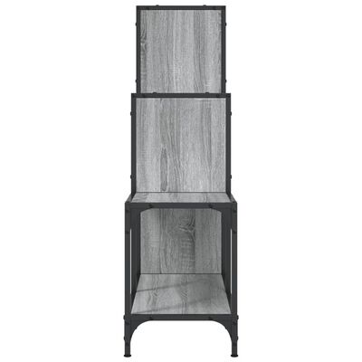 vidaXL Bookcase Grey Sonoma 92x30x102 cm Engineered Wood and Metal