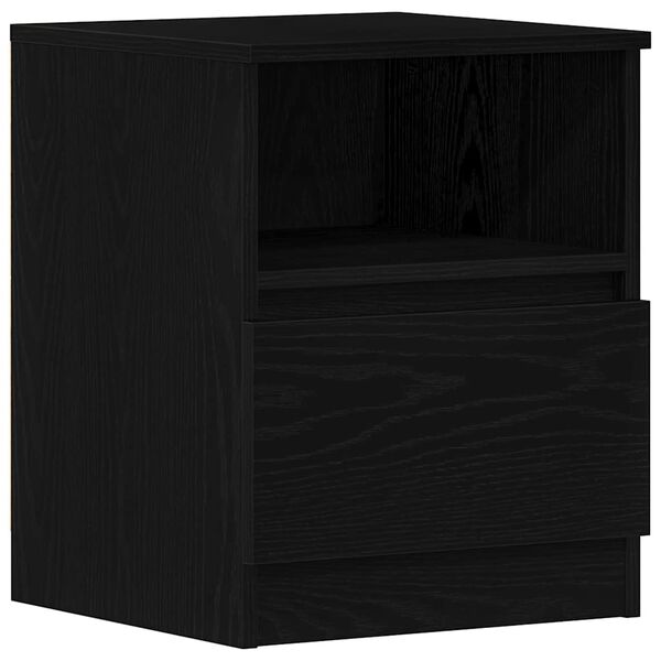 vidaXL Bedside Cabinet 2 pcs Black Oak 40 x 40 x 50 cm Engineered Wood
