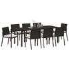 vidaXL Garden Dining Set 9 pcs Black Powder-Coated Steel