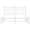 vidaXL Metal Bed Frame without Mattress with Headboard White 140x200cm