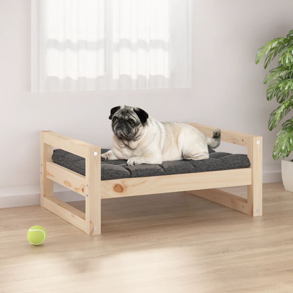 vidaXL Dog Bed 65.5x50.5x28 cm Solid Pine Wood vidaXL