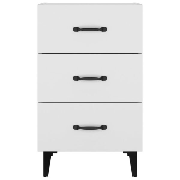 vidaXL Bedside Cabinet White 40x40x66 cm Engineered Wood