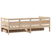 vidaXL Daybed with Drawers without Mattress 90x190 cm Single Solid Wood
