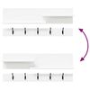 vidaXL Wall-Mounted Coat Rack White 90 x 15 x 36 cm Engineered wood
