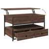 vidaXL Coffee Table Brown Oak 85x50x50 cm Engineered Wood and Metal