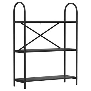 vidaXL Bookshelf 3-Tier 80 x 30 x 109 cm Engineered wood Black Oak
