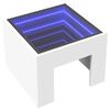 vidaXL Coffee Table with Infinity LED White 40x40x30 cm
