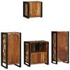 vidaXL Bathroom Furniture Set with Shelf 4 pcs Brown Solid Mango Wood
