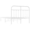 vidaXL Metal Bed Frame without Mattress with Headboard White 120x190cm