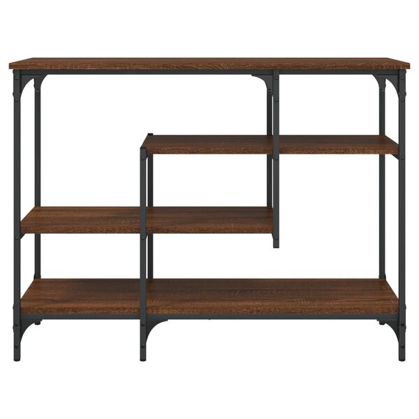 vidaXL Console Table with Shelves Brown Oak 100x35x75 cm