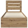 vidaXL Bed Frame Artisian Oak 100 x 200 cm Solid Pine Wood