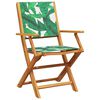 vidaXL Folding Garden Chairs 6 pcs Green Fabric and Solid Wood