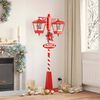 vidaXL Chirstmas Street Lamp with 2 Lanterns Red 40.5 x 80 x 188 cm
