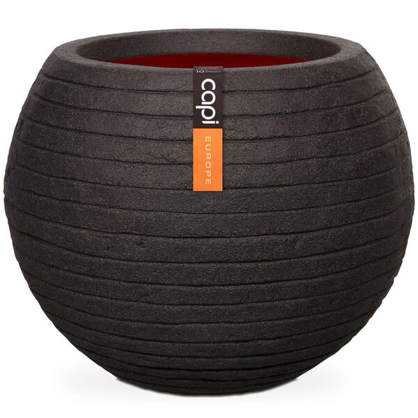 Capi Vase Nature Row Ball 40x32 cm Black KBLRO270