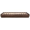 vidaXL Bed Frame with LED without Mattress Brown Oak 120x190 cm Small Double