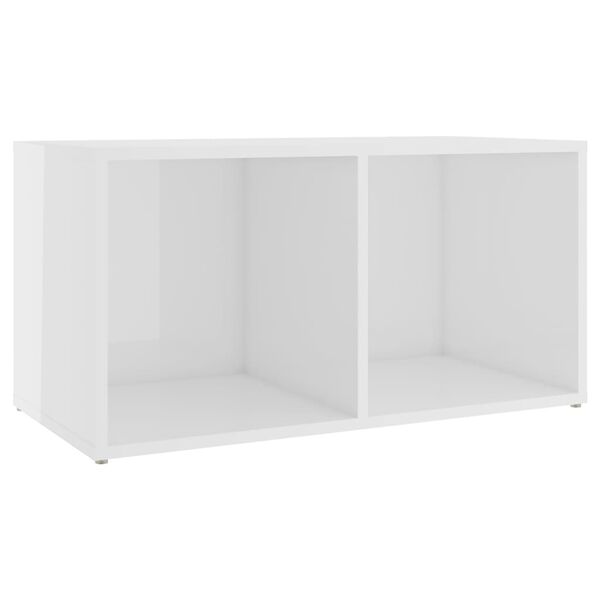 vidaXL 3 Piece TV Cabinet Set High Gloss White Engineered Wood