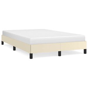 vidaXL Bed Frame without Mattress Cream 120x190 cm Small Double Faux Leather