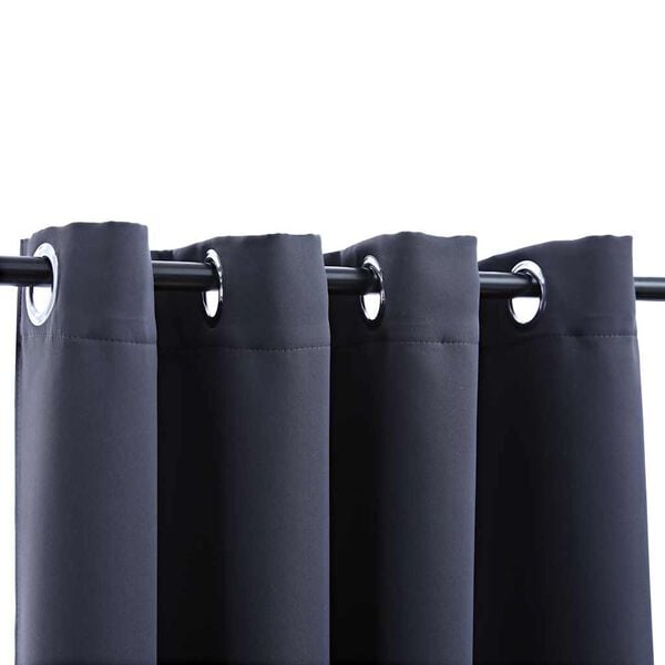 vidaXL Blackout Curtains with Metal Rings 2 pcs Anthracite 140x245 cm