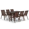 vidaXL 7 Piece Garden Dining Set Brown and Black