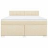 vidaXL Box Spring Bed with Mattress Cream 180x200 cm Fabric