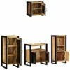 vidaXL Bathroom Furniture Set 4 pcs Brown and Black Solid Mango Wood