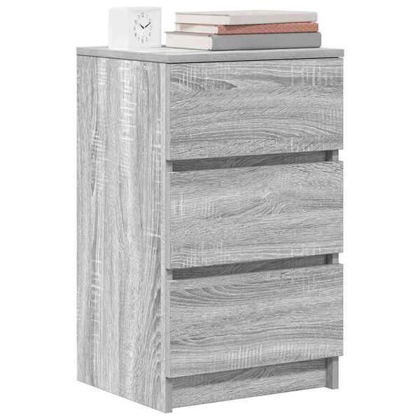vidaXL Bedside Cabinets with 3 Drawers 2 pcs Grey Sonoma 39x35x65 cm