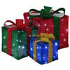 vidaXL Lighted Christmas Gift Box 3 pcs 64 LEDs Cold White