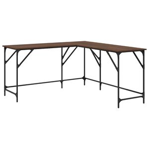 vidaXL Desk Brown Oak 149x149x75 cm Engineered Wood