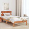 vidaXL Bed Frame with Headboard Brown 100 x 200 cm Solid Pine wood
