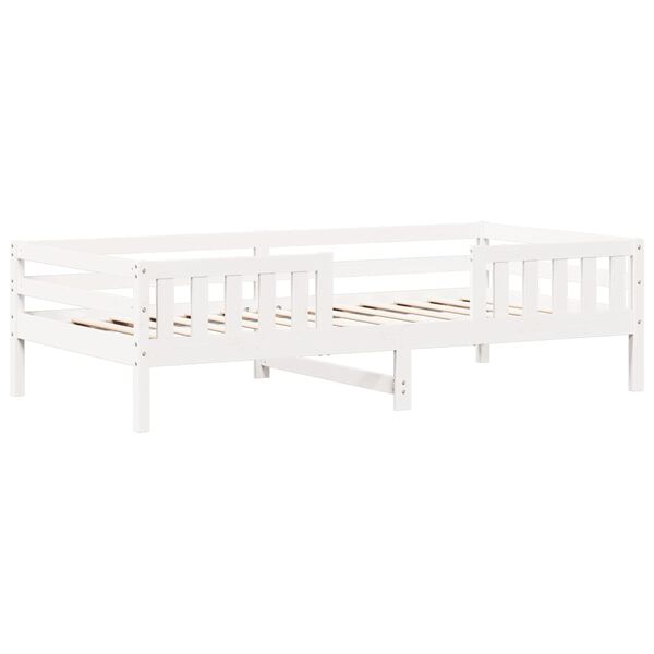 vidaXL Bed and Bench Set with Roof without Mattress White 90x200 cm
