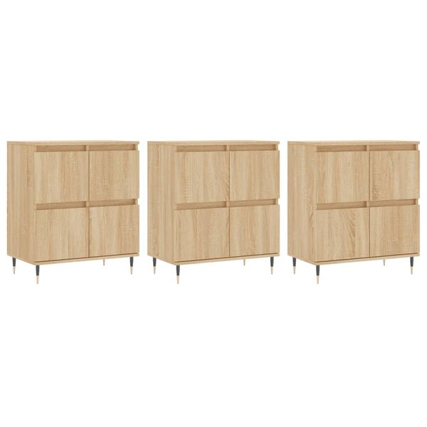 vidaXL Sideboards 3 pcs Sonoma Oak Engineered Wood