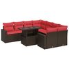 vidaXL 9 Piece Garden Sofa Set with Cushions Brown Poly Rattan Acacia