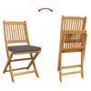 vidaXL Folding Chair 2 pcs Grey 49 x 57.5 x 92cm Solid Acacia wood