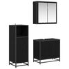 vidaXL Bathroom Furniture Set 3 pcs Black Oak Engineered Wood