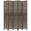 vidaXL Room Divider 5 Panels Dark Brown Solid Wood Paulownia