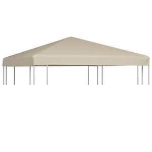 vidaXL Gazebo Top Cover 310 g/m&sup2; 3x3 m Beige